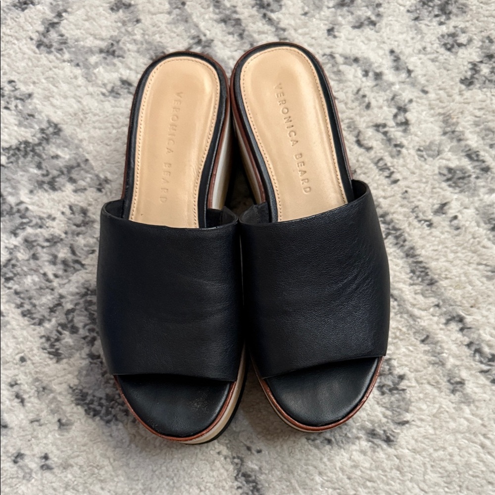 Veronica Beard Black Platform Slide Sandals, size 6.5 - Picture 13 of 15